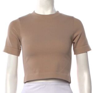 Everlane beige short sleeve ribbed Crop Top